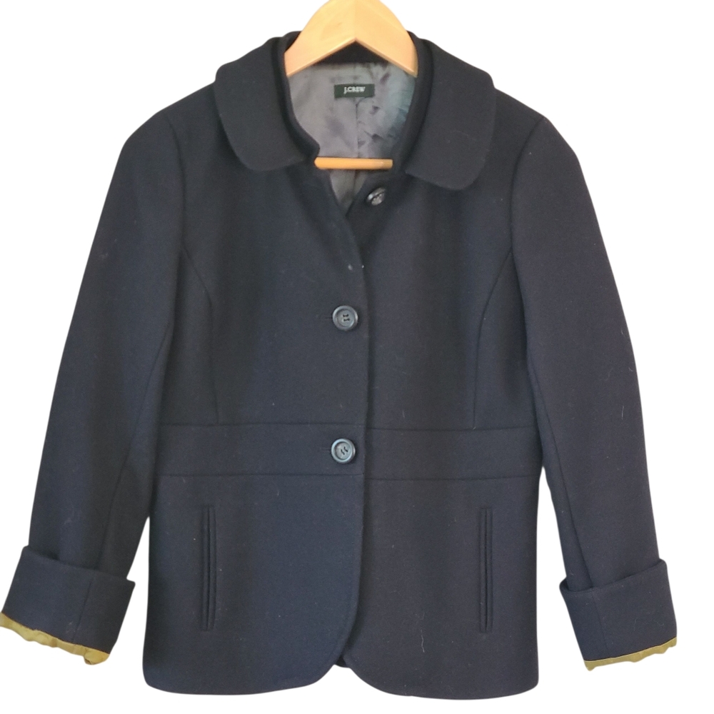 J. Crew Wool Blazer Black Classic Lined Quiet Luxury